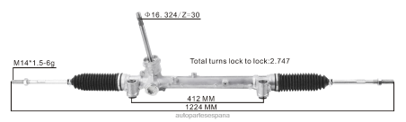 Autopartes El Canelo L86LH2794 cremallera de dirección asistida 77367810 68263318aa 52060738 52060739 51967456 52076430 52113668 52005180 51936135 52158027 52158028 DODGE/CHRYSLER