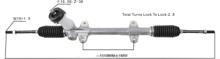 Autopartes Volkswagen L86LH2722 cremallera de dirección asistida 56500-1x500 HYUNDAI/KIA
